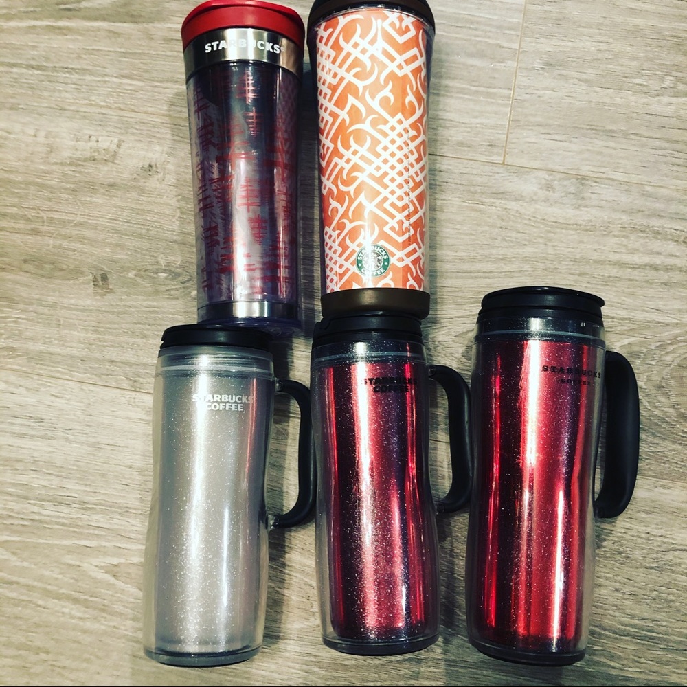$15/ 5 starbucks travel coffee cups/mugs